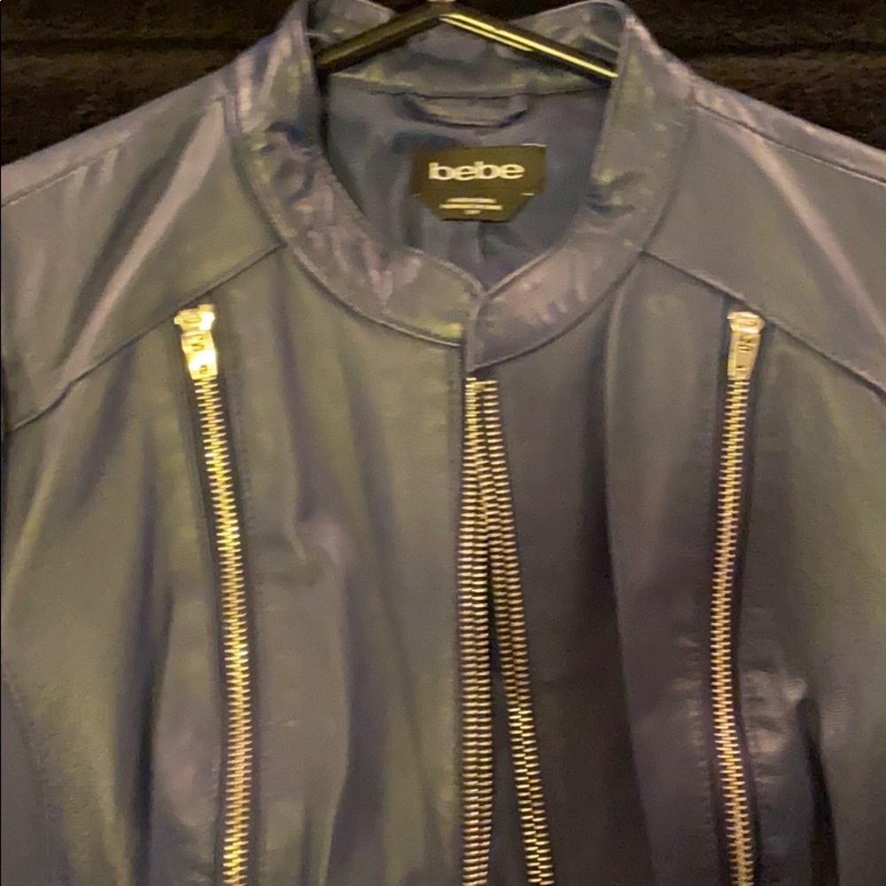 Blue leather jacket - Picture 4 of 7